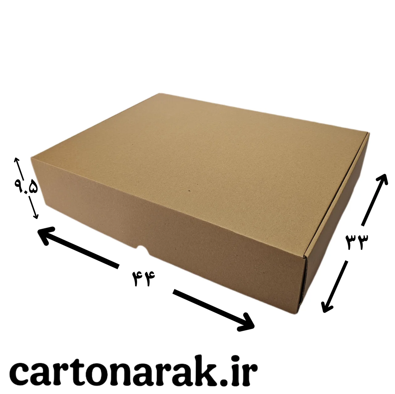 کارتن کیبوردی سه‌لایه E-flute سایز ۴۴ در ۳۳ در ۹.۵ سانتی‌متر