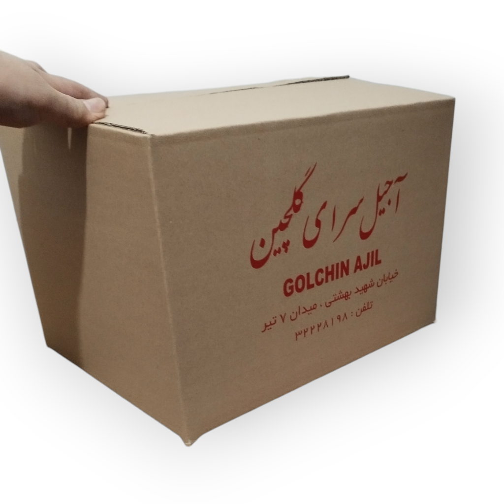 کارتن مادر آجیل‌سرای گلچین با چاپ قرمز