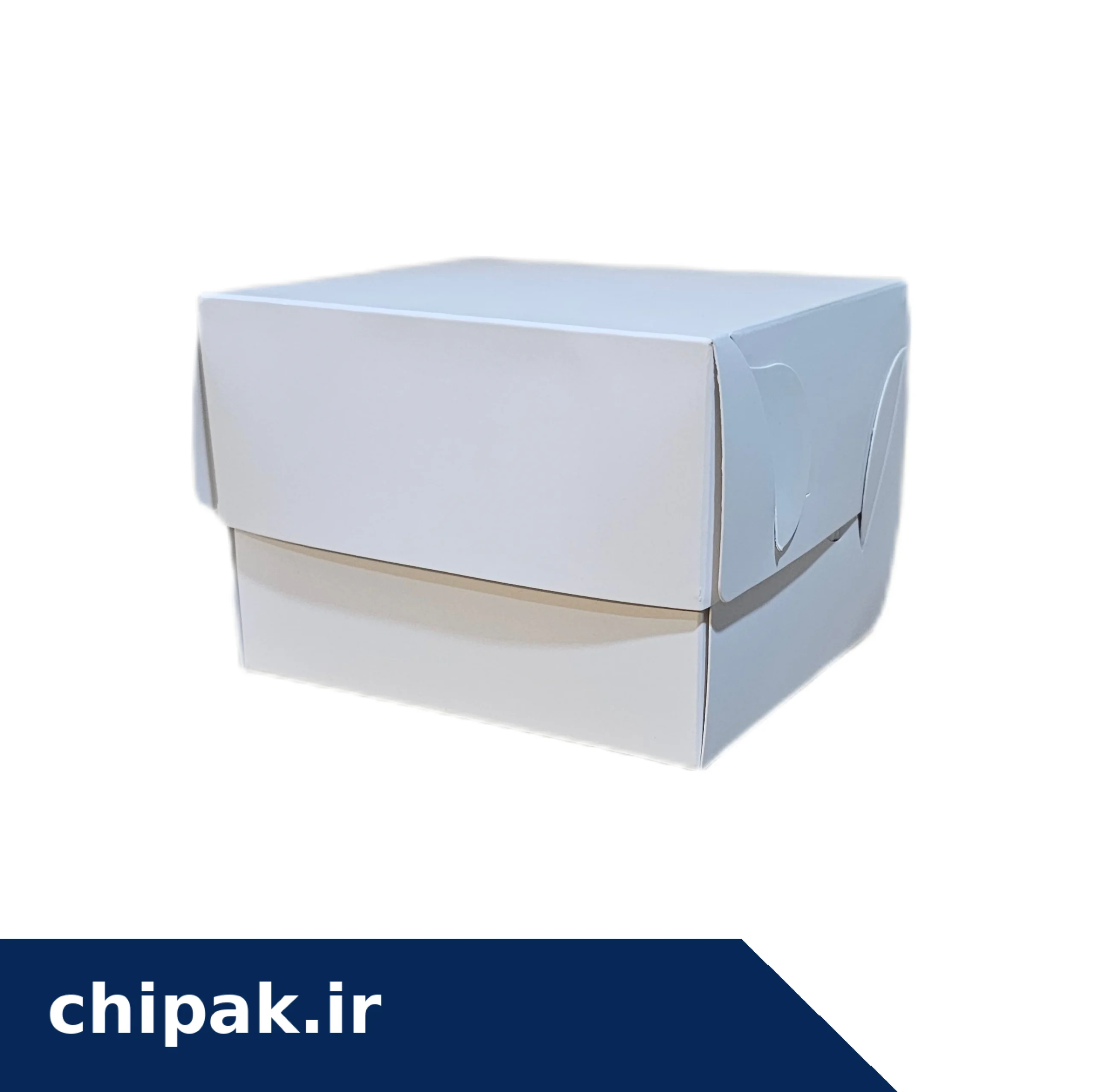 جعبه سفید کروسان با درب بسته و لبهٔ جلویی پایینآمده